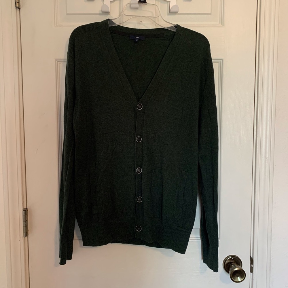 MENS DARK GREEN CARDIGAN